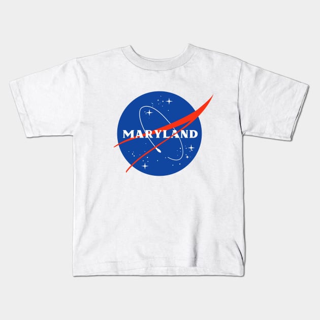 Maryland Astronaut Kids T-Shirt by kani